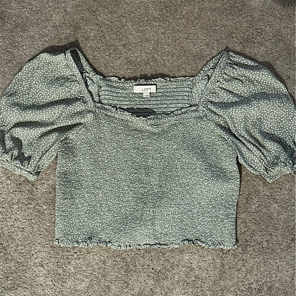 LOFT smocked crop top